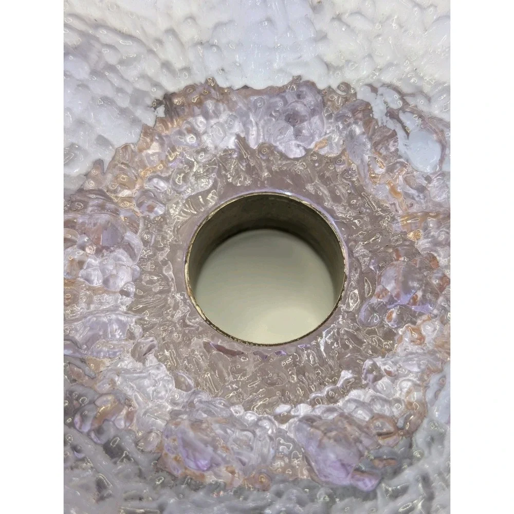 Textured Glass Orb Jar Periwinkle Lavender Neoteric‎ Spherical Decorative Vessel